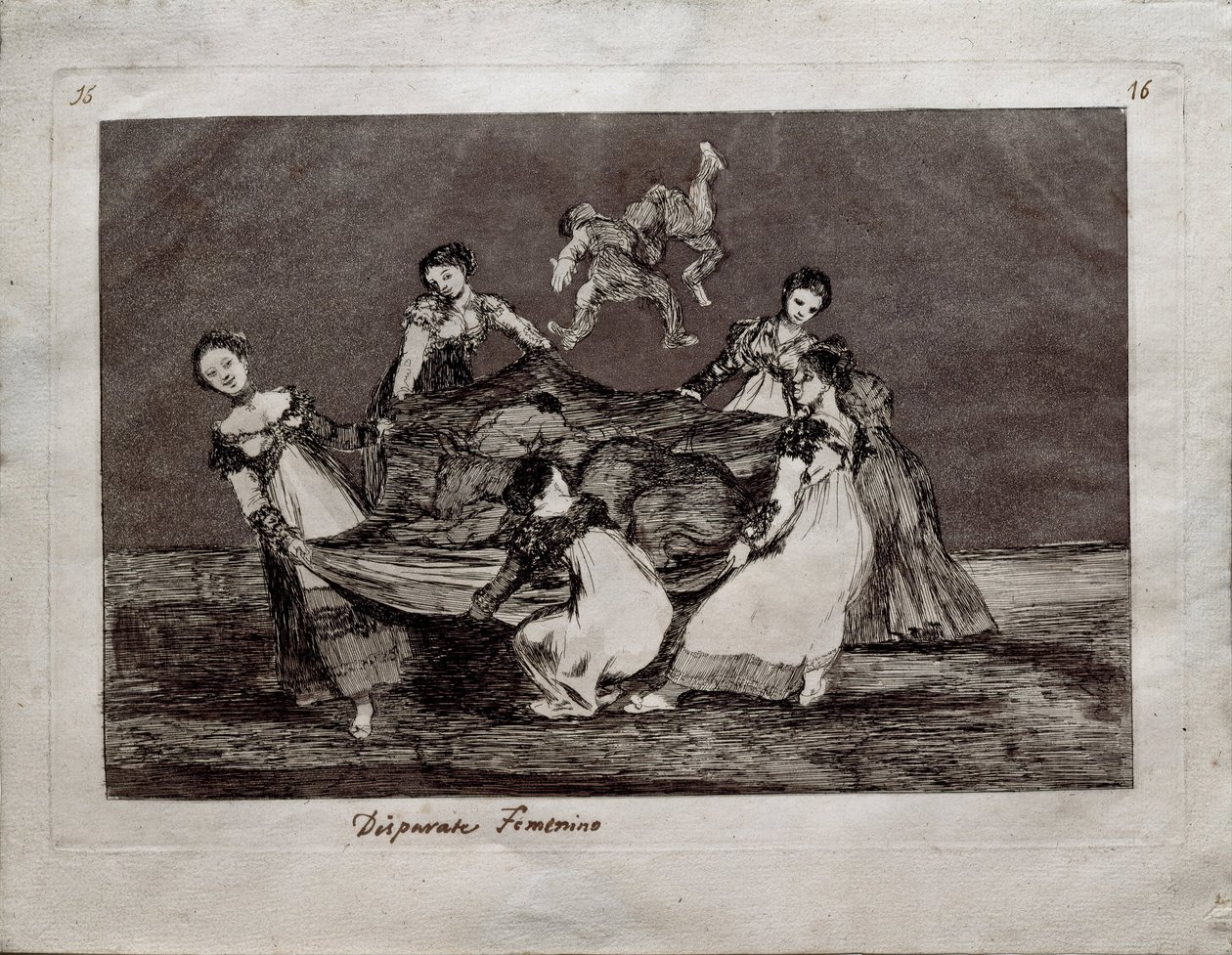 Feminine Folly fra serien Los Disparates Follies, 1815-1819 af Francisco de Goya