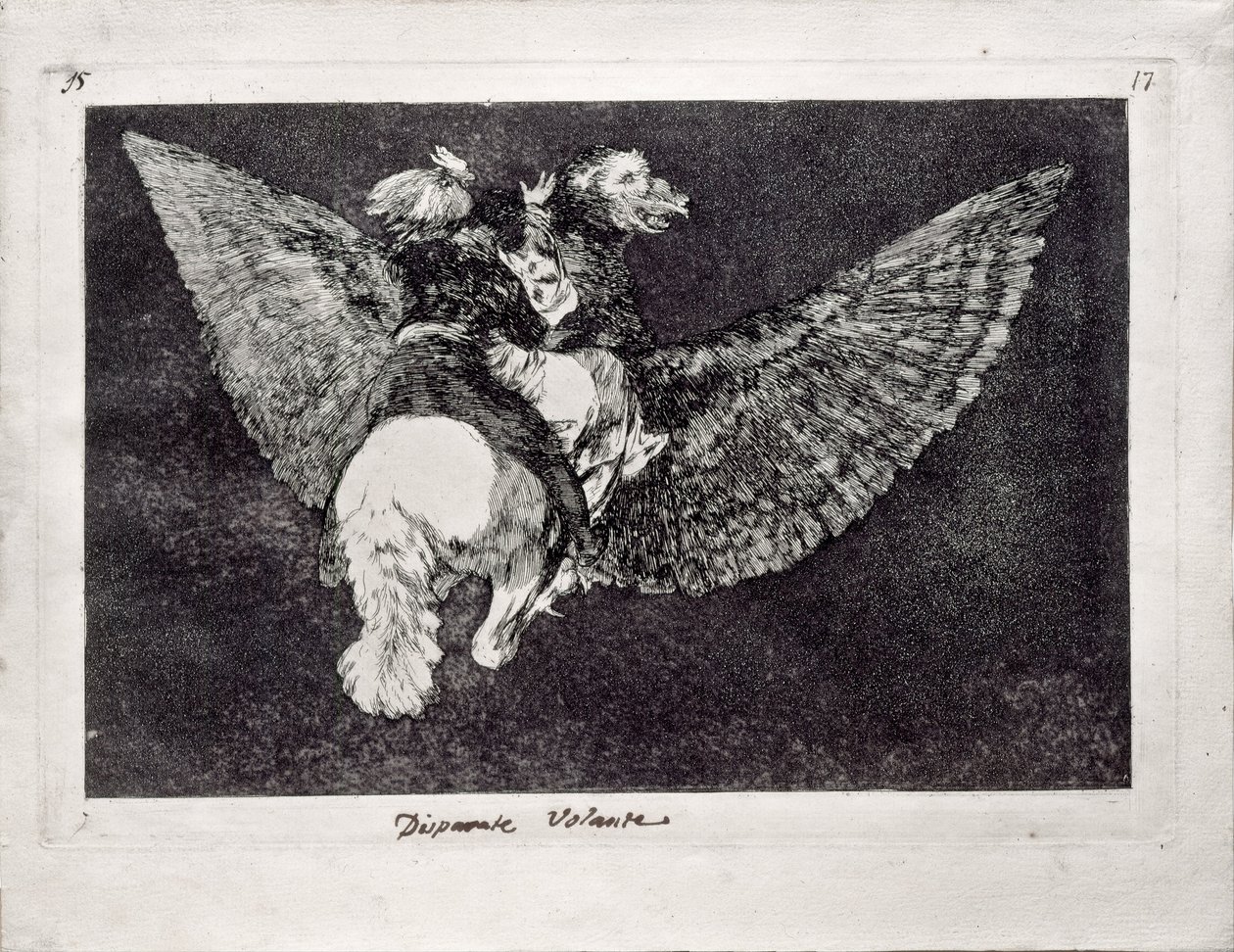 Flying Folly fra serien Los Disparates Follies, 1815-1819 af Francisco de Goya