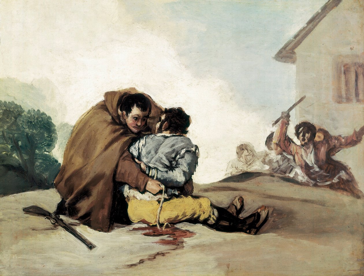 Broder Peter binder Maragatoen med et reb, maleri af Francisco de Goya af Francisco de Goya