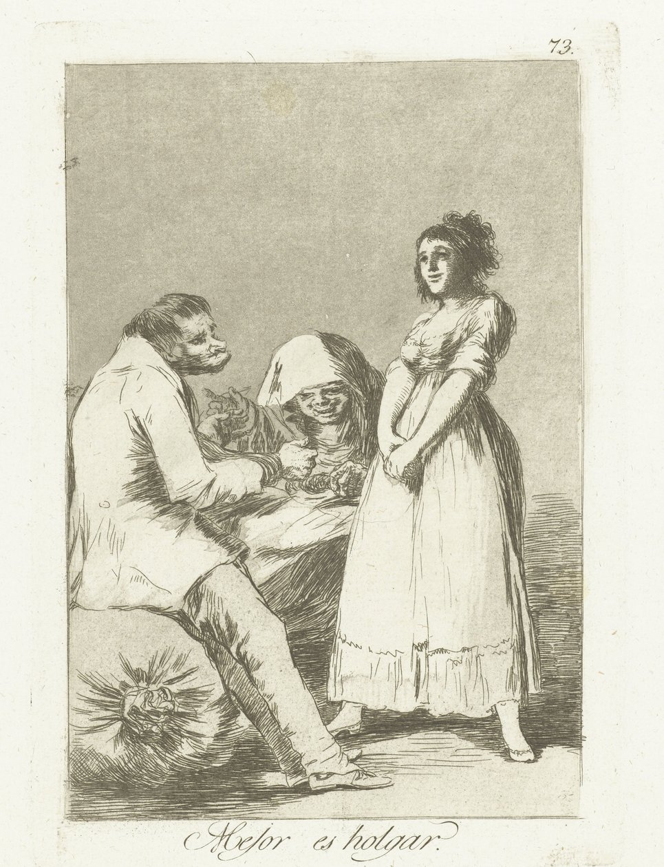 Det er bedre at være doven Mejor es holgar (titel på objekt) Los Caprichos (serietitel) af Francisco de Goya