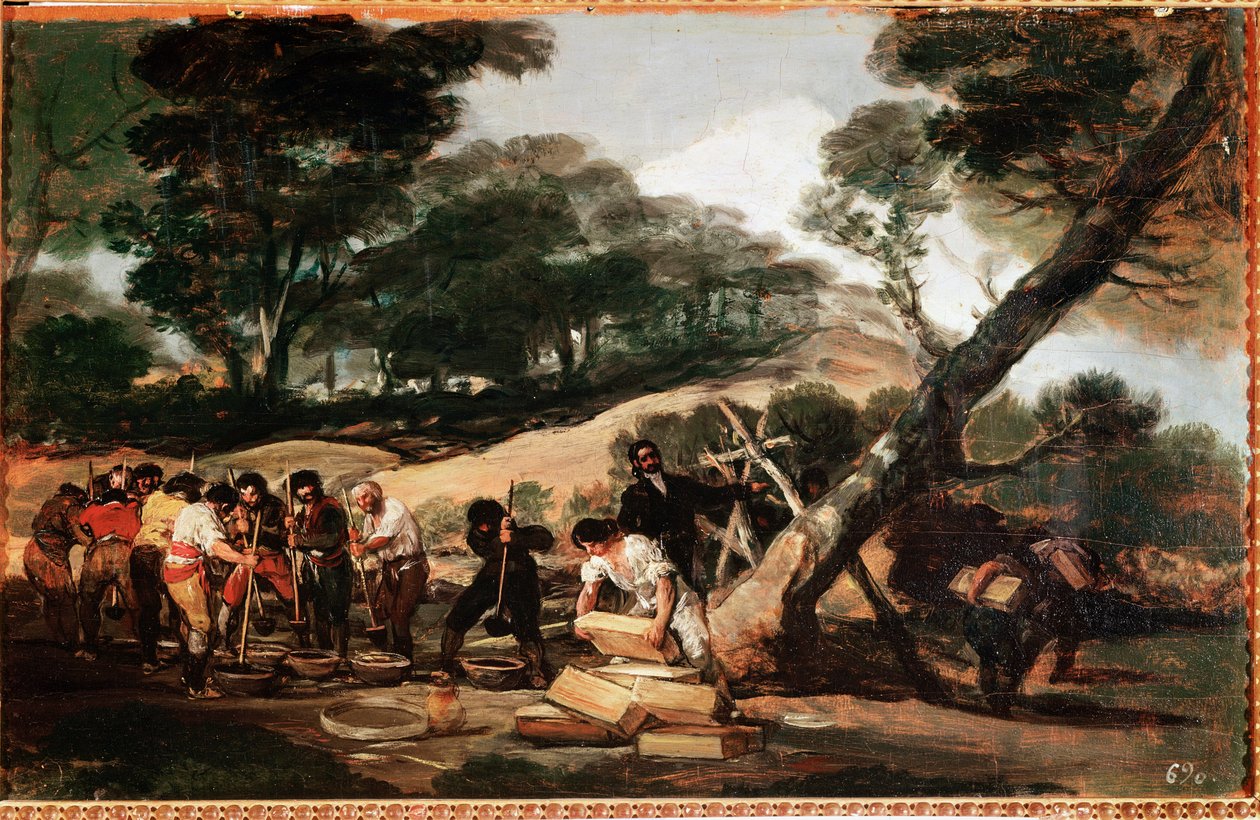 Ulovlig plante af krudt (olie på lærred af Francisco de Goya