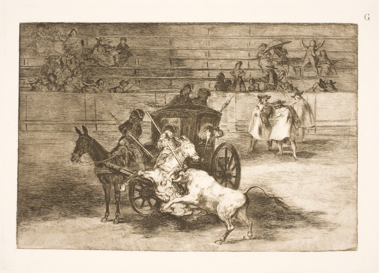 Kamp fra en hestevogn trukket af to æsler af Francisco de Goya