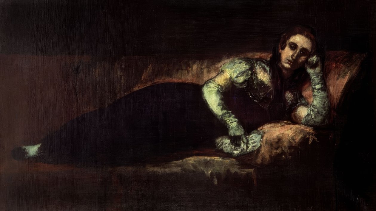 LA CONDESA DE BAENA - 1819 - 92 × 160 af Francisco de Goya