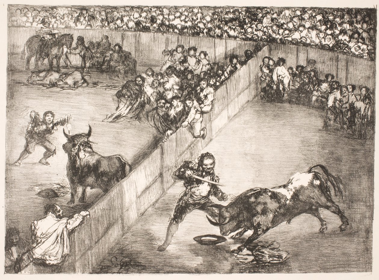 "La Division de la Place " [Tyrekamp i opdelt arena] af Francisco de Goya