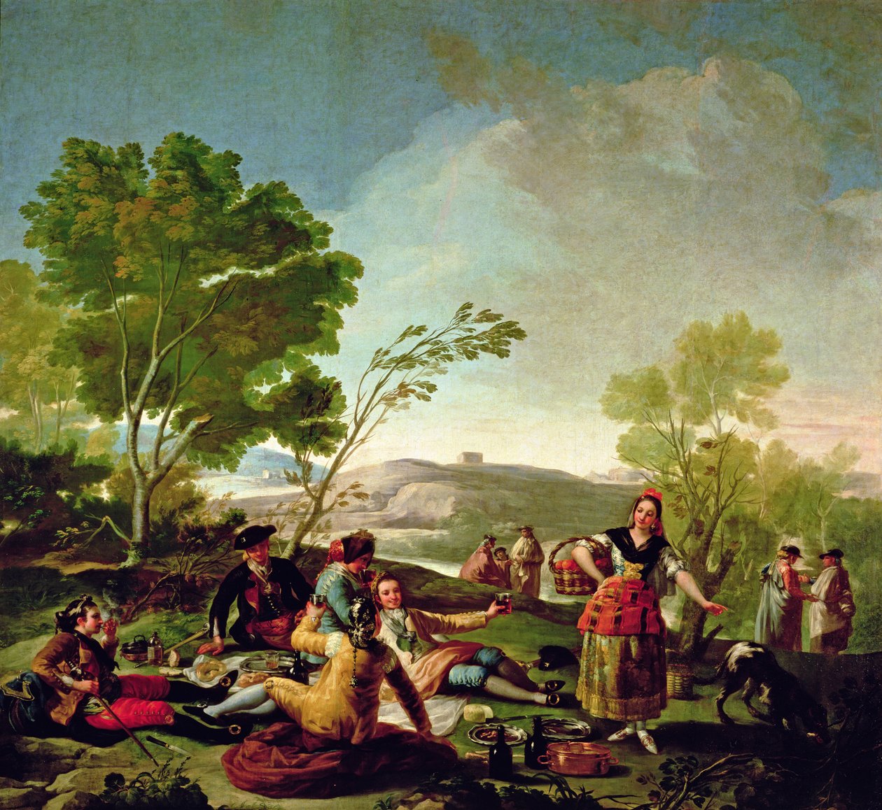 Måltid ved bredden af floden Manzanares, 1776 af Francisco de Goya