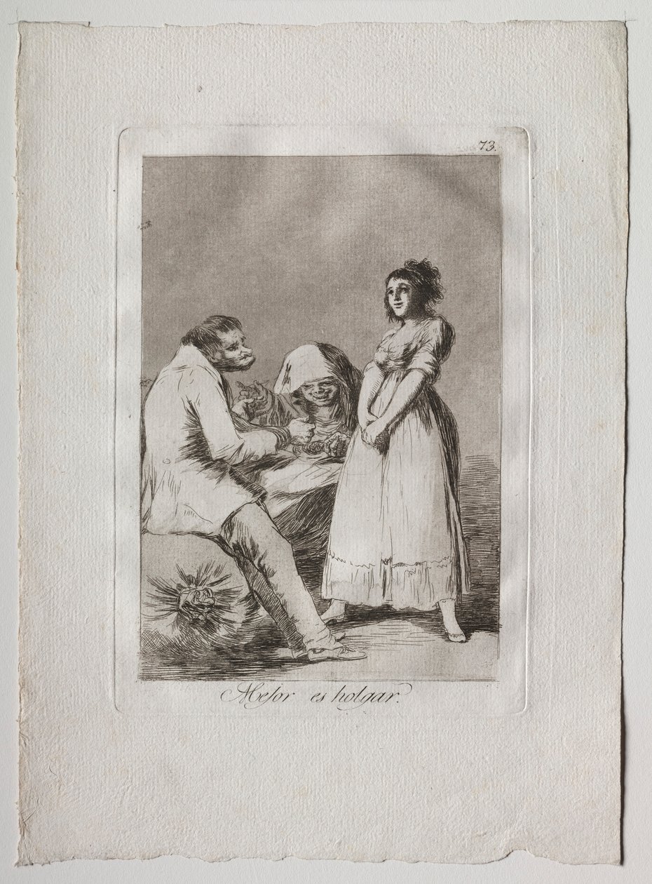 Ochenta Caprichos: Det er bedre at være doven, 1793-1798. af Francisco de Goya