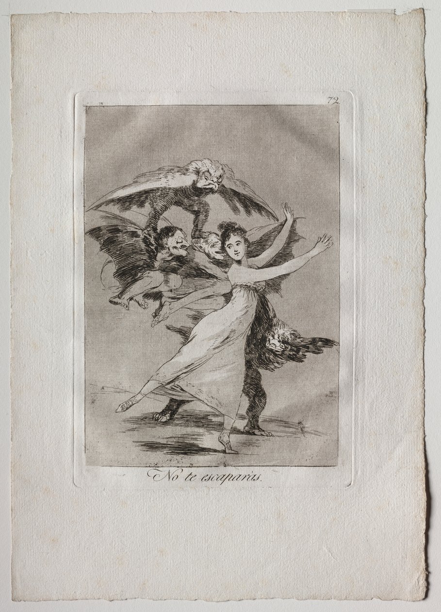 Ochenta Caprichos: Du vil ikke undslippe af Francisco de Goya