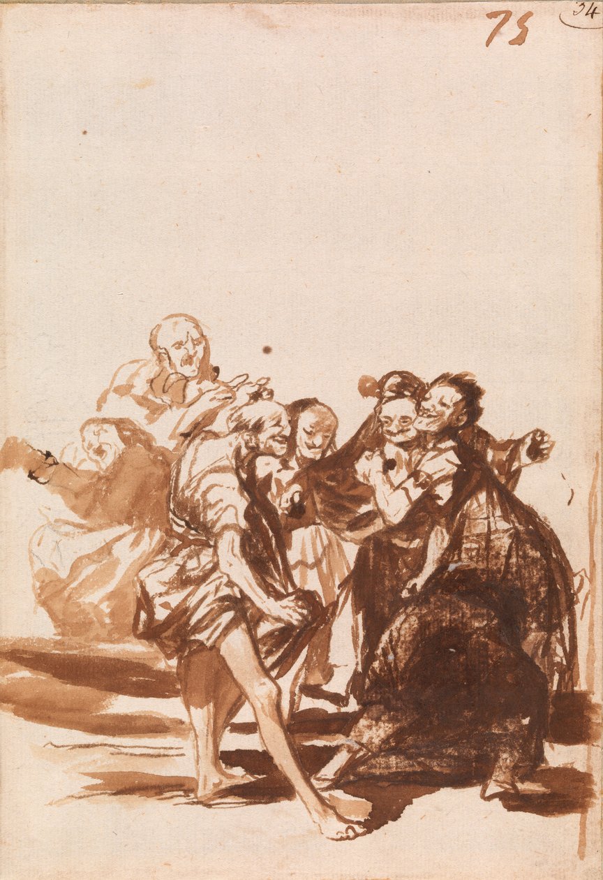 Gamle mennesker synger og danser af Francisco de Goya