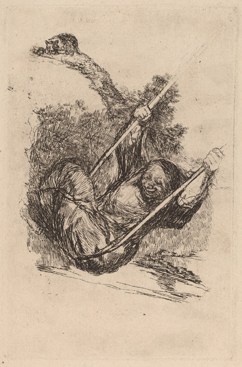Gammel kvinde på en gynge af Francisco de Goya