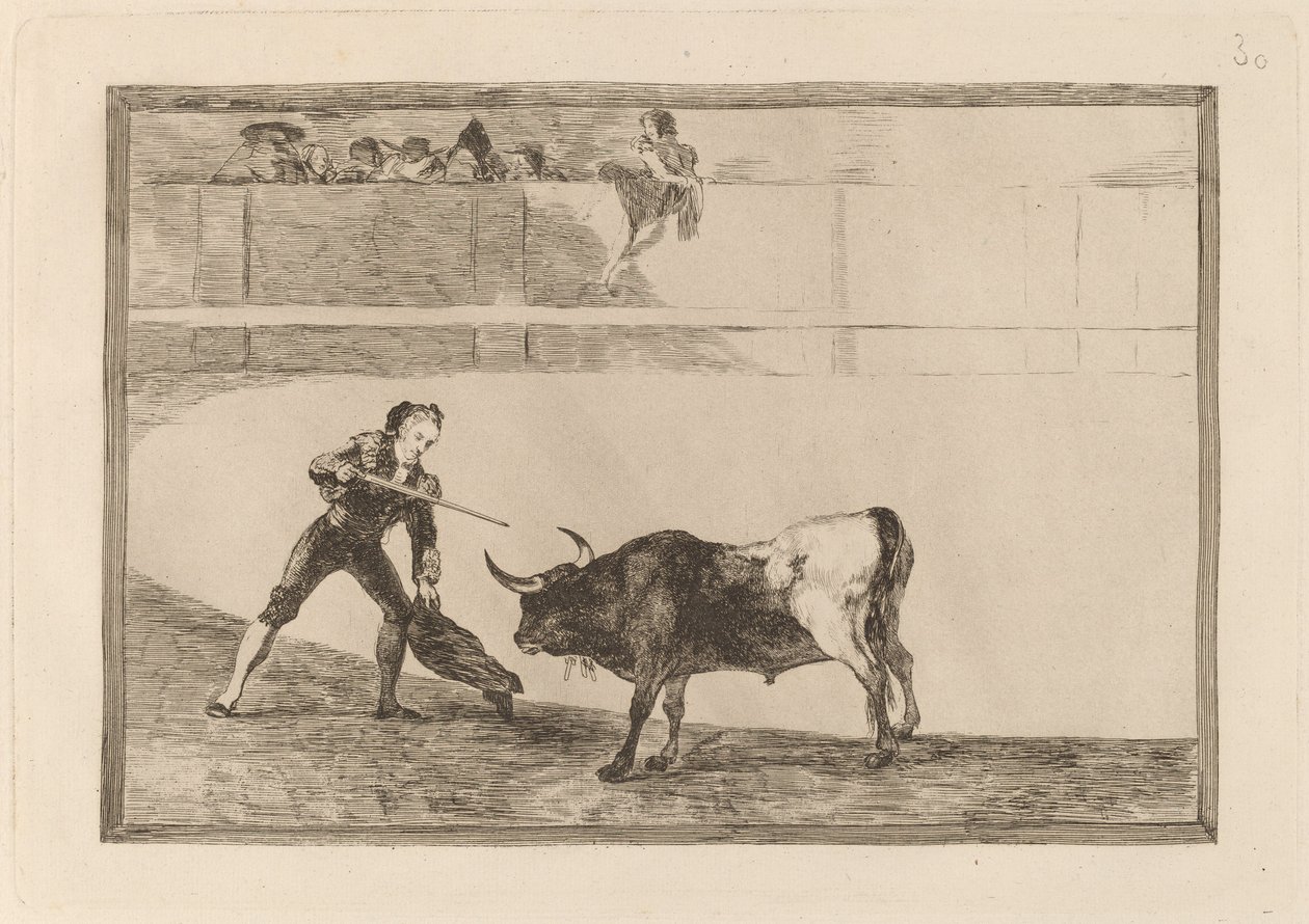 Pedro Romero dræber den stoppede tyr af Francisco de Goya