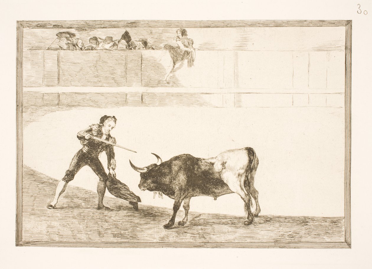 Pedro Romero dræber den lamme tyr af Francisco de Goya
