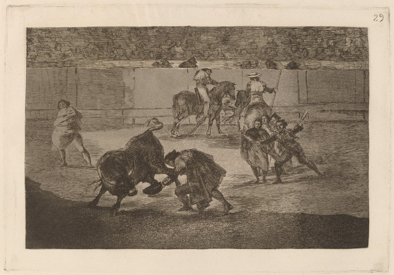 Pepe Illo gør snittet til tyren (Pepe Illo gør passet til "Recorte") af Francisco de Goya