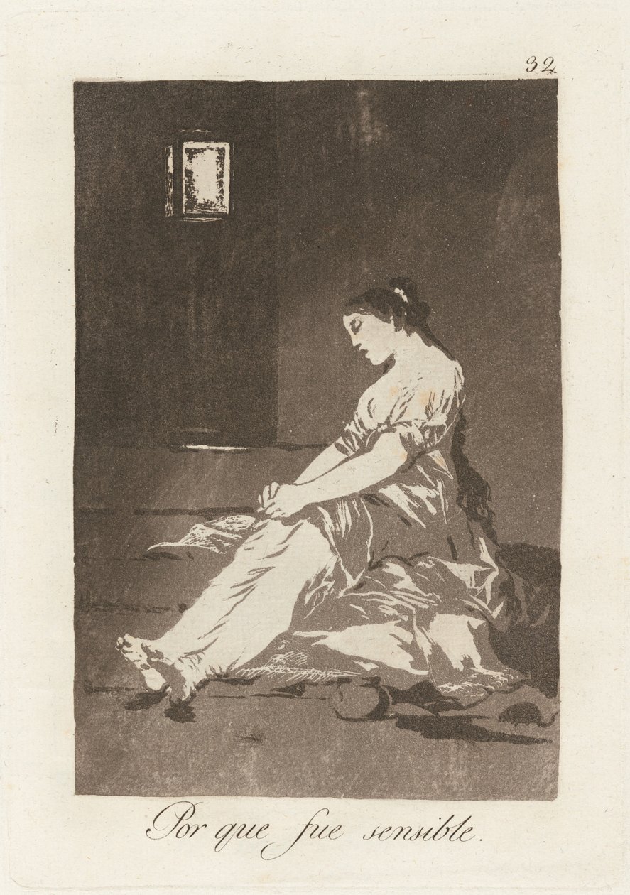 Fordi hun var følsom (fordi hun var modtagelig) af Francisco de Goya