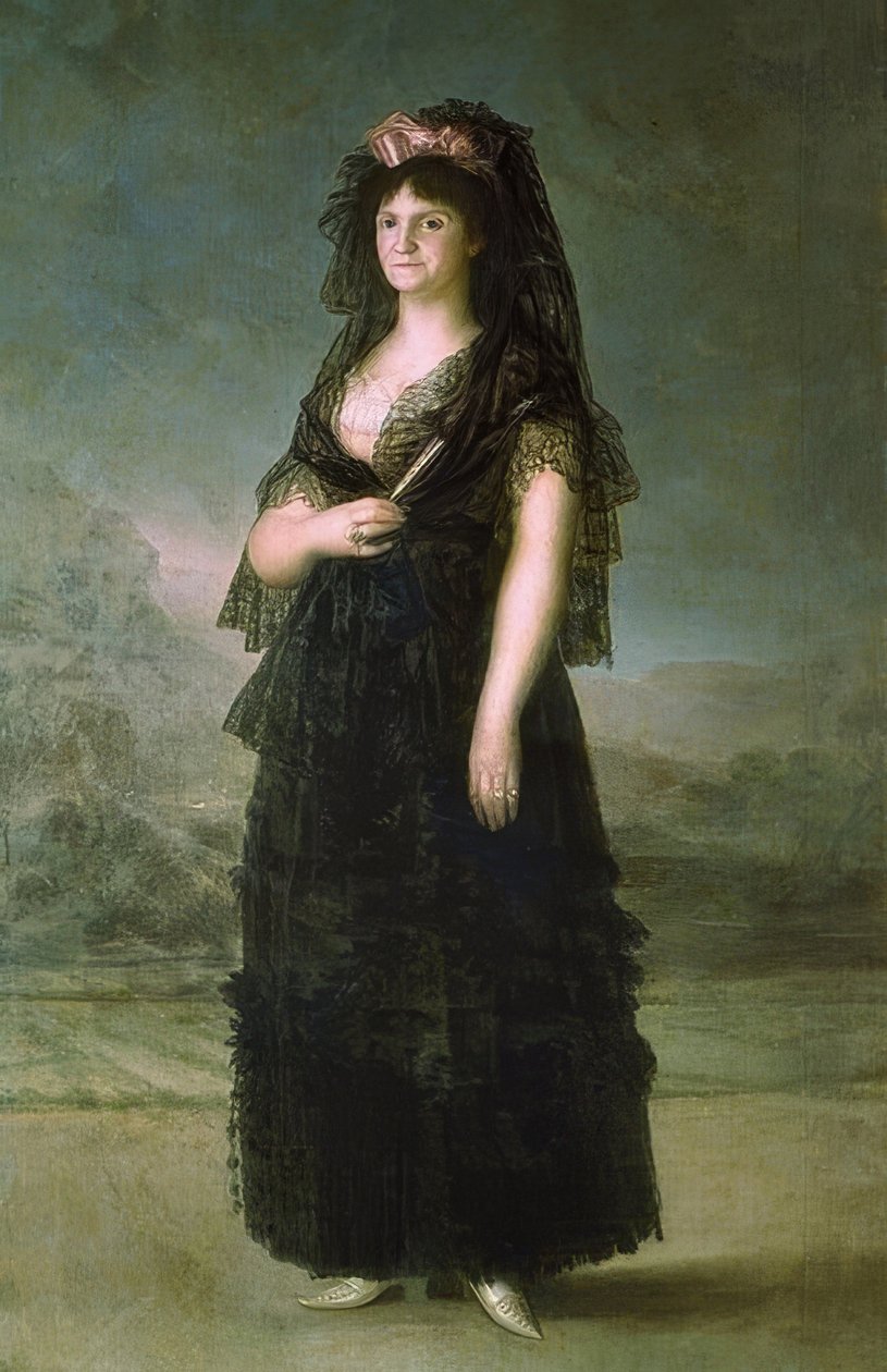Portræt af Maria Lusia med mantilla. 1799 af Francisco de Goya