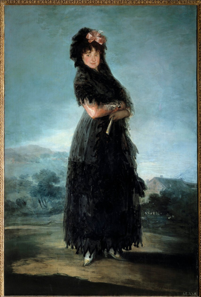 Portræt en pied af Mariana Waldstein, Marquise de Santa Cruz (1763-1808) Maleri af Francisco de Goya (1746-1828) 1700-tallet søn. 1,42x0,97 m af Francisco de Goya