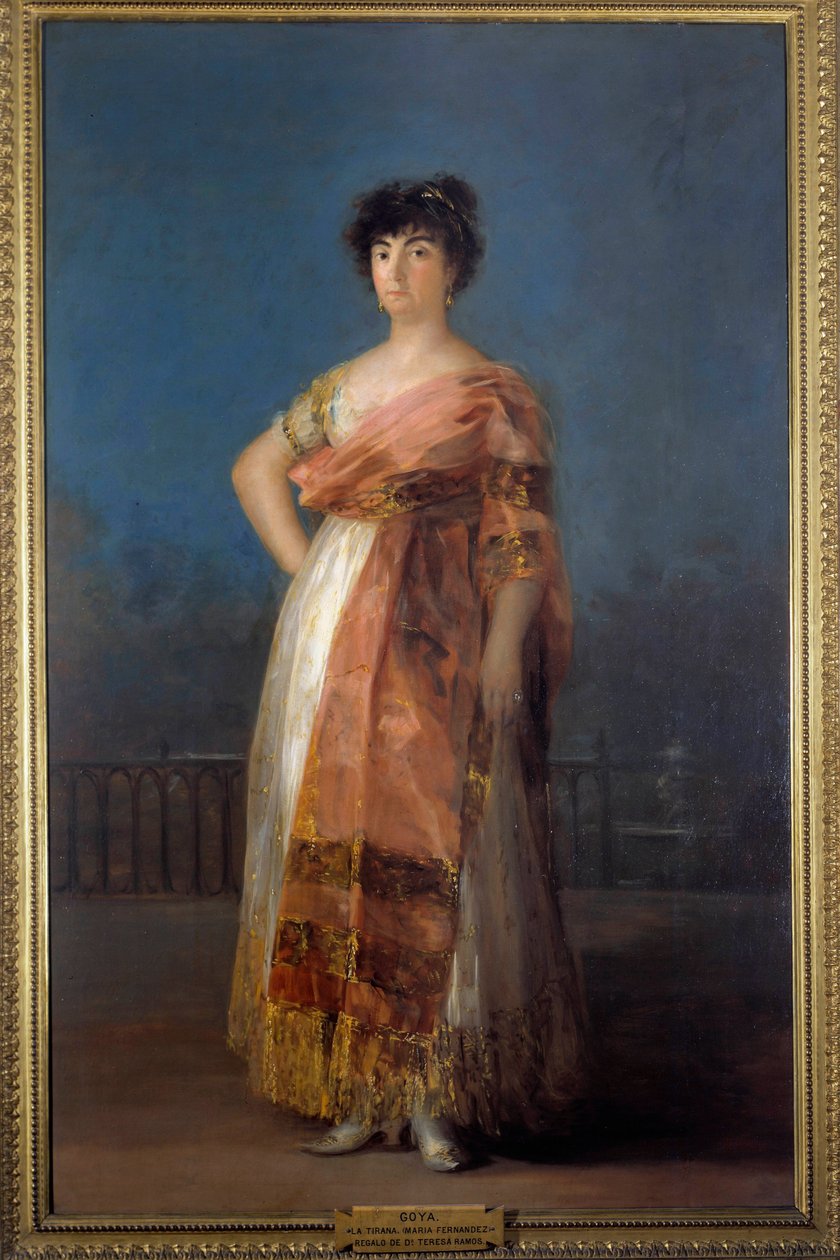 Portræt af skuespillerinden Maria del Rosario Fernandez (La Tirana) (1755-1803) Maleri af Francisco de Goya (1746-1828) 1799, 206 x 130 cm - Madrid, Real Academy of Fine Arts i San Fernando - Portræt af skuespillerinden Maria del Rosario Fernandez (La Tira af Francisco de Goya