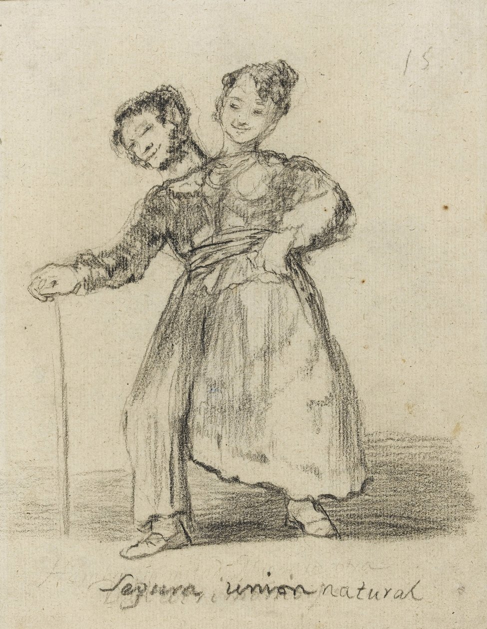Segura Union Natural, 1819-28 (sort kridt på papir) af Francisco de Goya