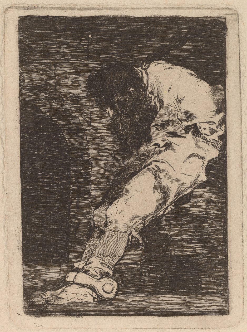 Hvis han er kriminel, hvad så? muera presto (Hvis han er skyldig, lad ham dø hurtigt) af Francisco de Goya
