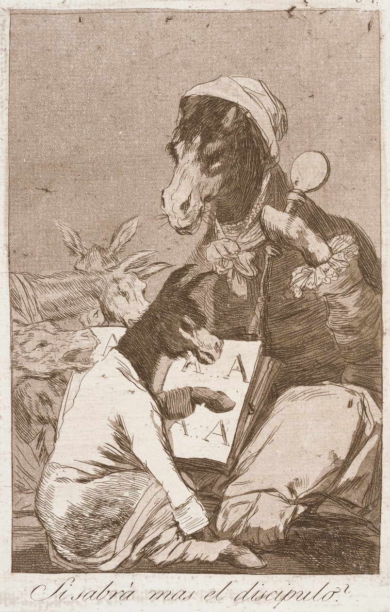 Si sabrá mas el discipulo (Burde den studerende vide bedre) af Francisco de Goya