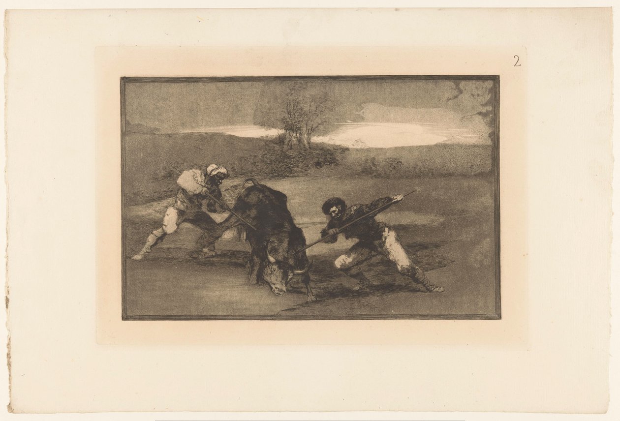 Tyrejagt til fods Otro mode de cazar á pie Tyrefægtning (serietitel) La Taureaumachie (serietitel) La Tauromaquia (serietitel) af Francisco de Goya