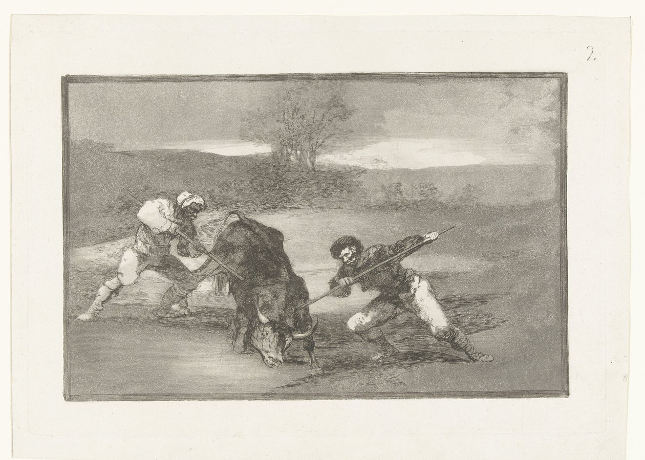 Tyrejagt til fods Otro mode de cazar á pie Tyrefægtning (serietitel) La Tauromaquia (serietitel) af Francisco de Goya