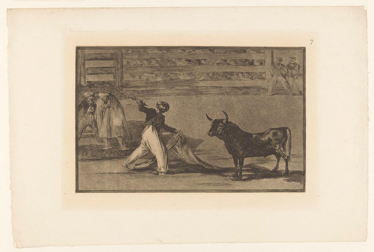 Stierenvechter mødte banderilla Harpunernes eller banderillaernes oprindelse Stierengevechten (serietitel) La Taureamachie (serietitel) Tyrefægtning (serietitel) af Francisco de Goya