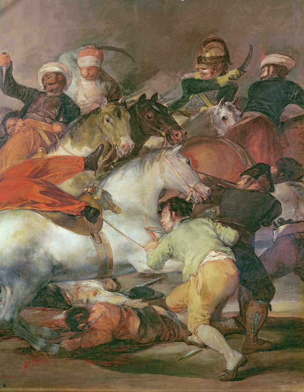 Den 2. maj 1808, Madrid eller Slaget ved Mamelukkerne, detalje nederst til højre, 1814 olie på lærred af Francisco de Goya