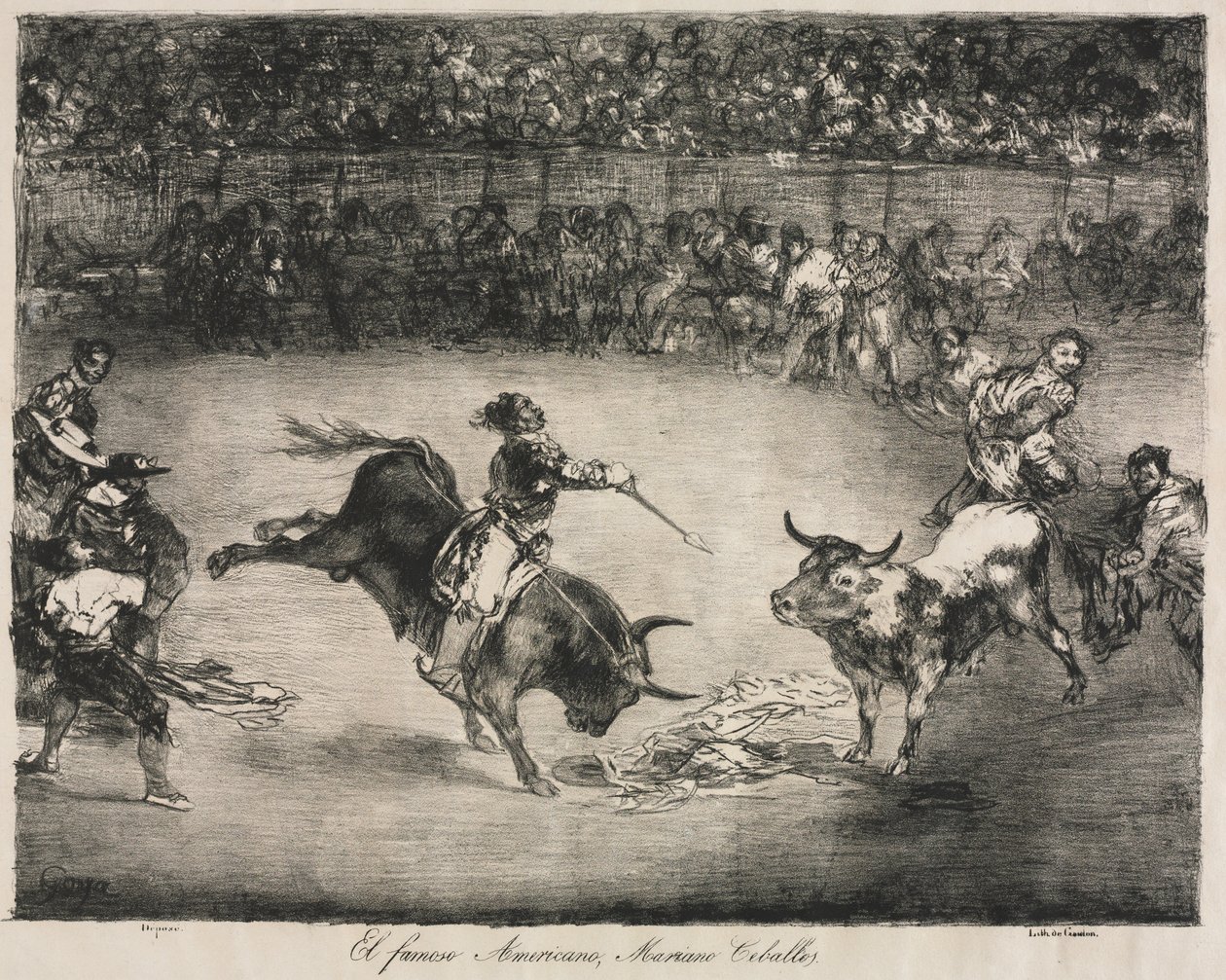 The Bulls of Bordeaux: Den berømte amerikaner, Mariano Ceballos af Francisco de Goya