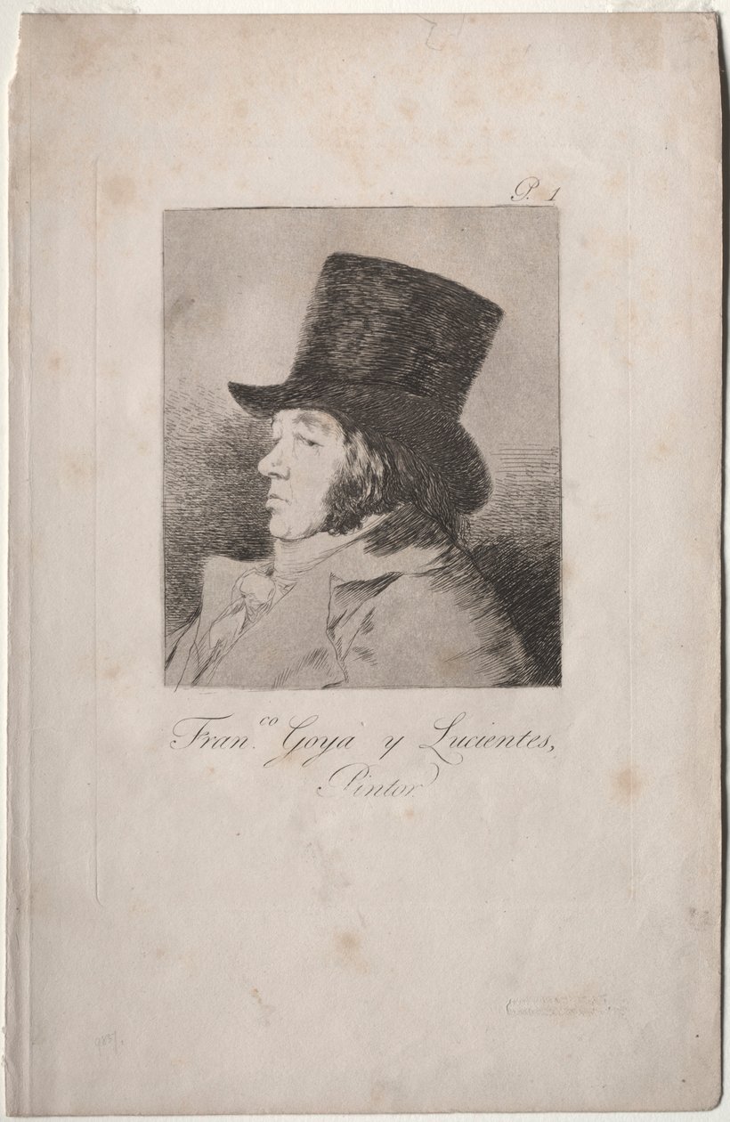 The Caprichos: Portræt af Goya. af Francisco de Goya