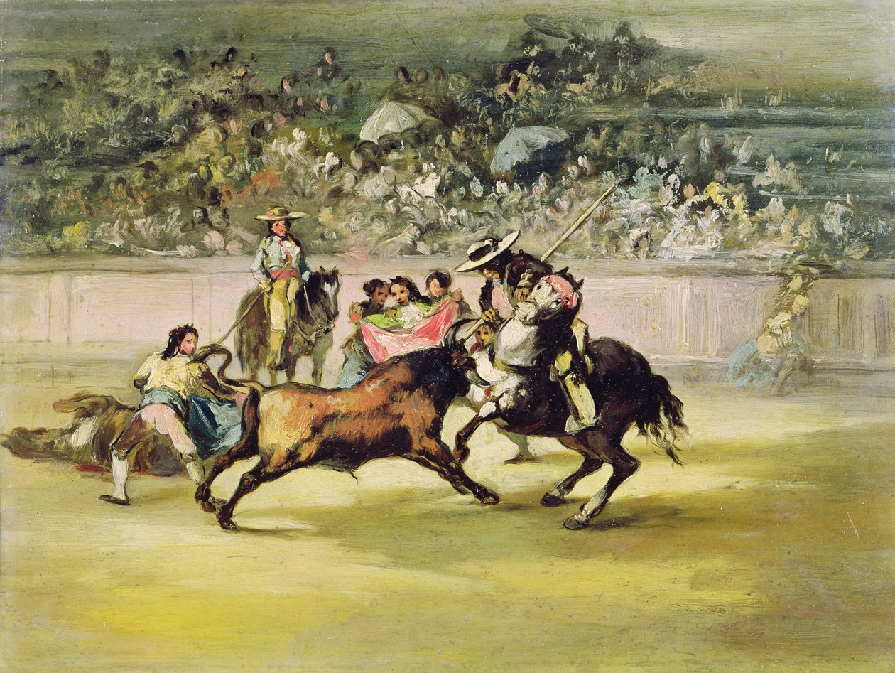 Den modige Randon kæmper mod en tyr af Francisco de Goya