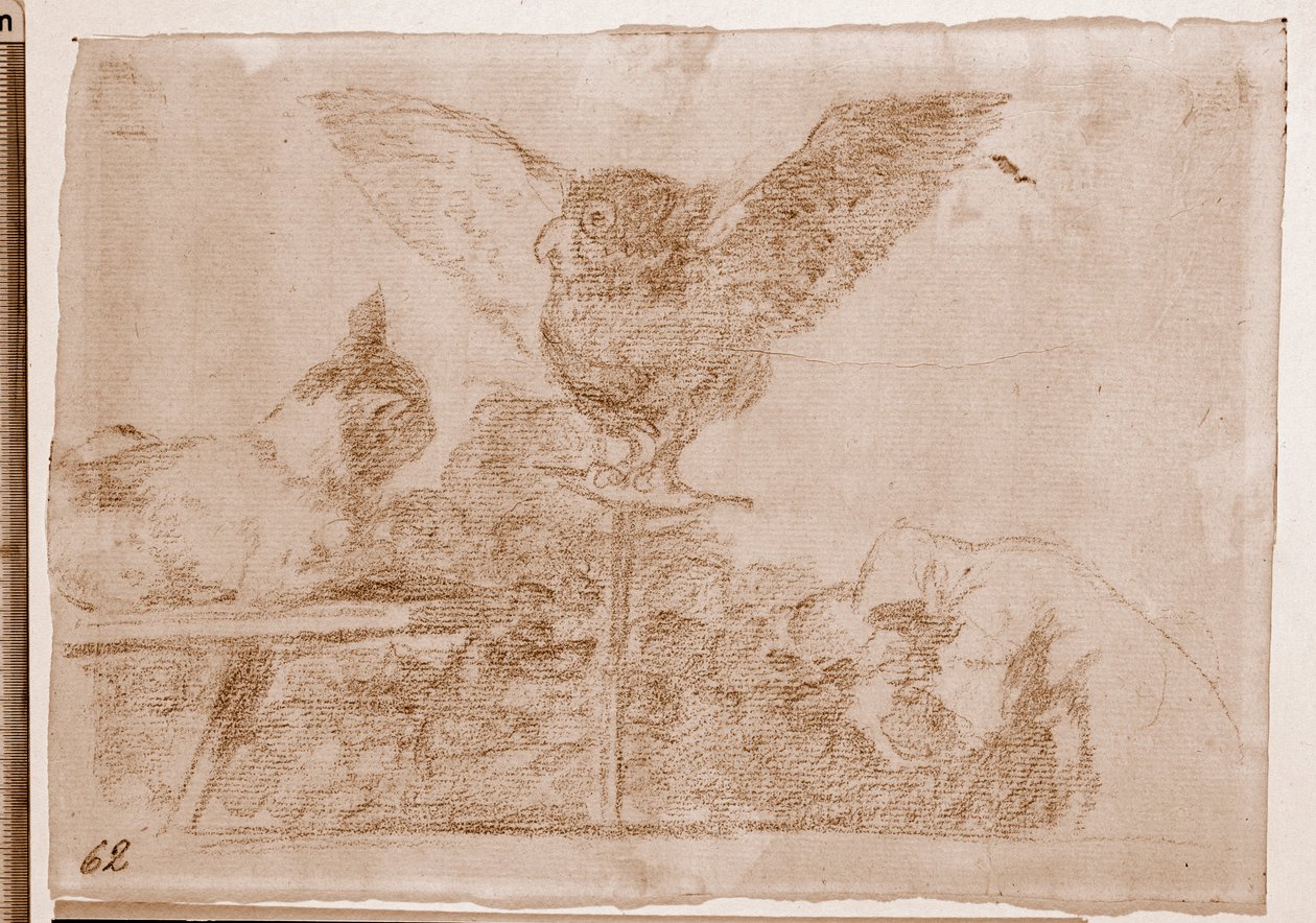 The Disasters of War: Cat Pantomime (forberedende tegning af Francisco de Goya