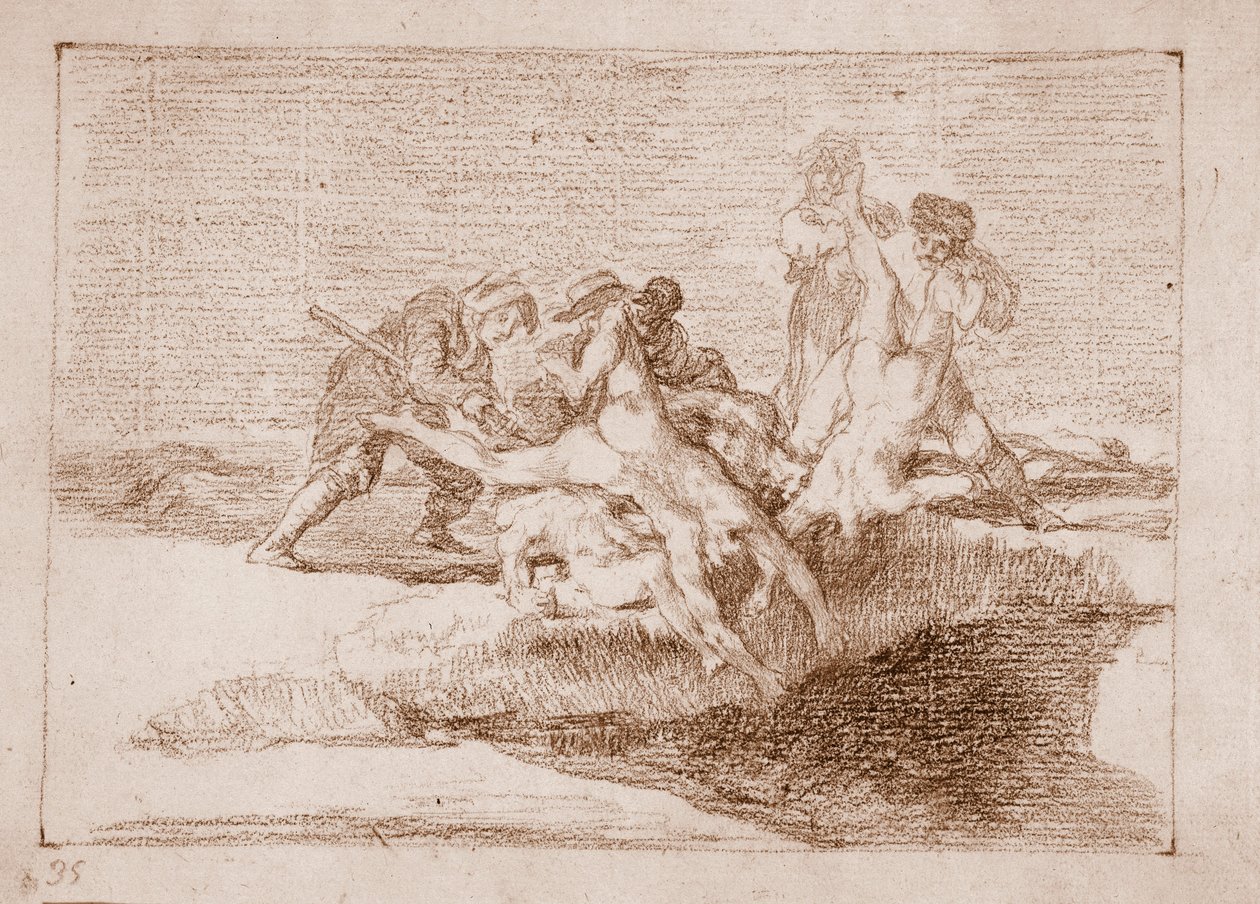 The Disasters of War: Charity (Forberedelsestegning af Francisco de Goya