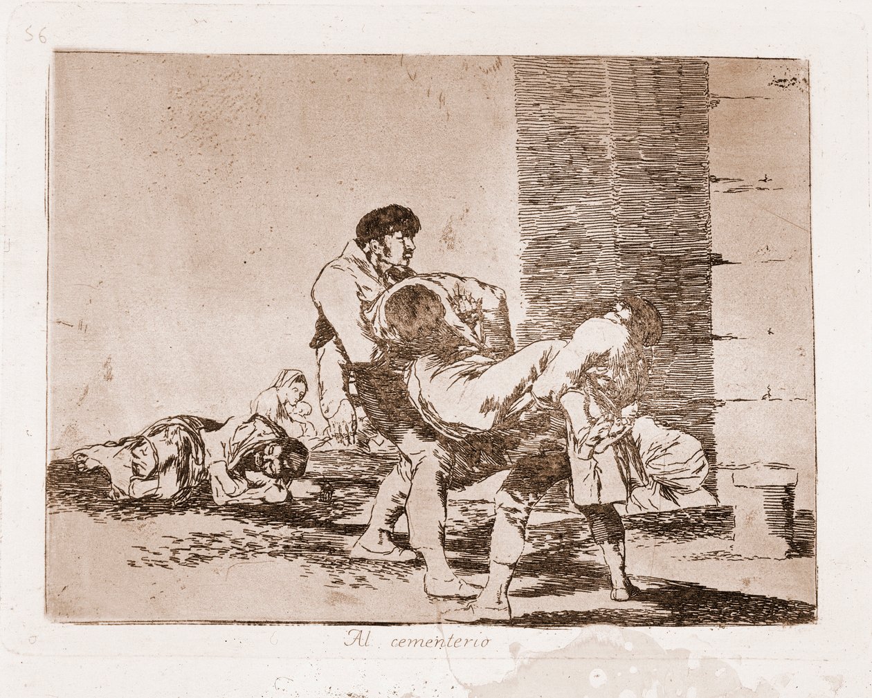 Krigens katastrofer: På kirkegården (Gravering efter den forberedende tegning af Francisco de Goya