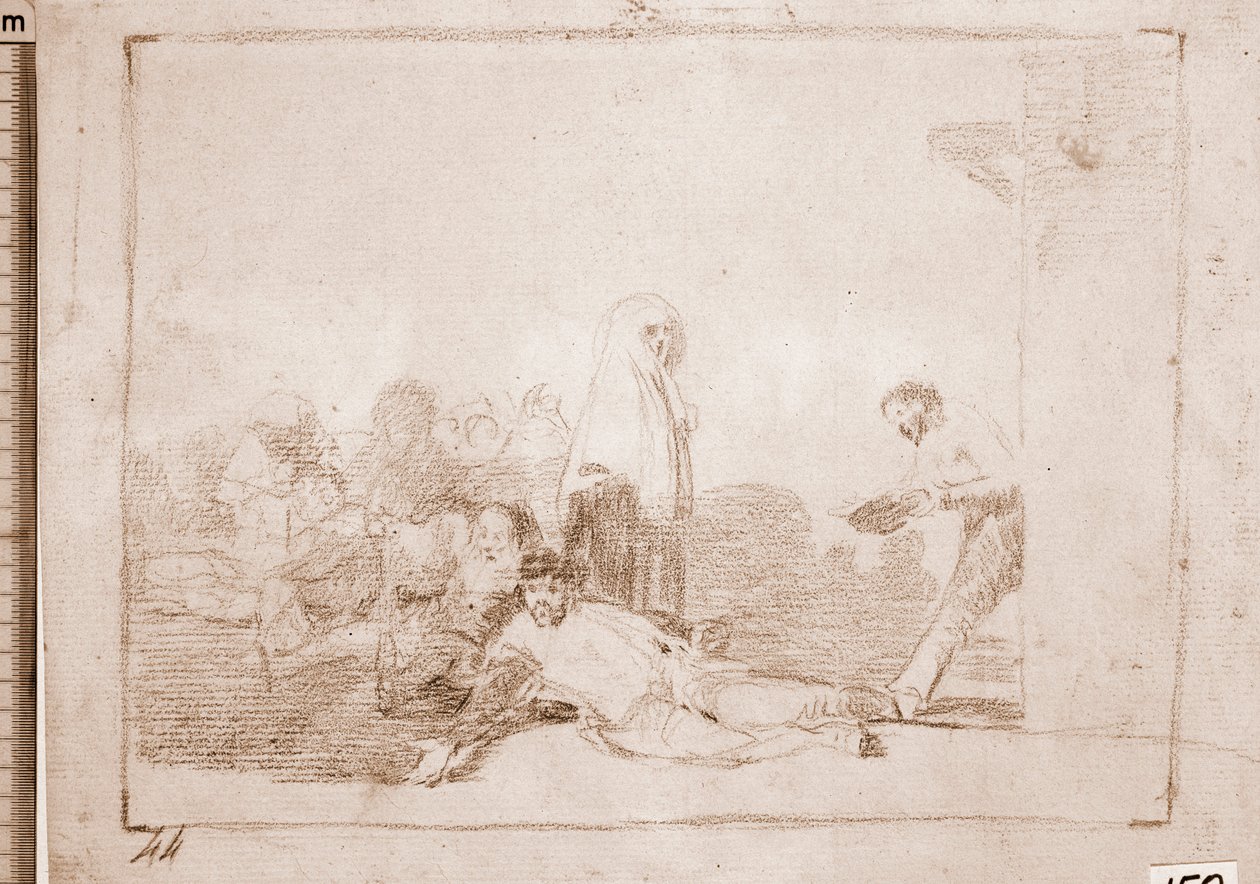 The Disasters of War: Det er nytteløst at råbe (forberedende tegning af Francisco de Goya