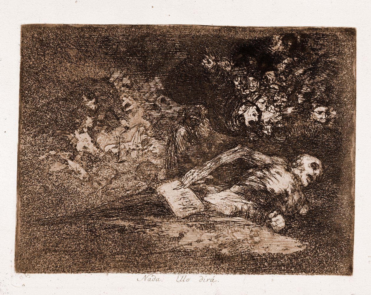 The Disasters of War: Intet, det vil han sige (radning fra den forberedende tegning af Francisco de Goya