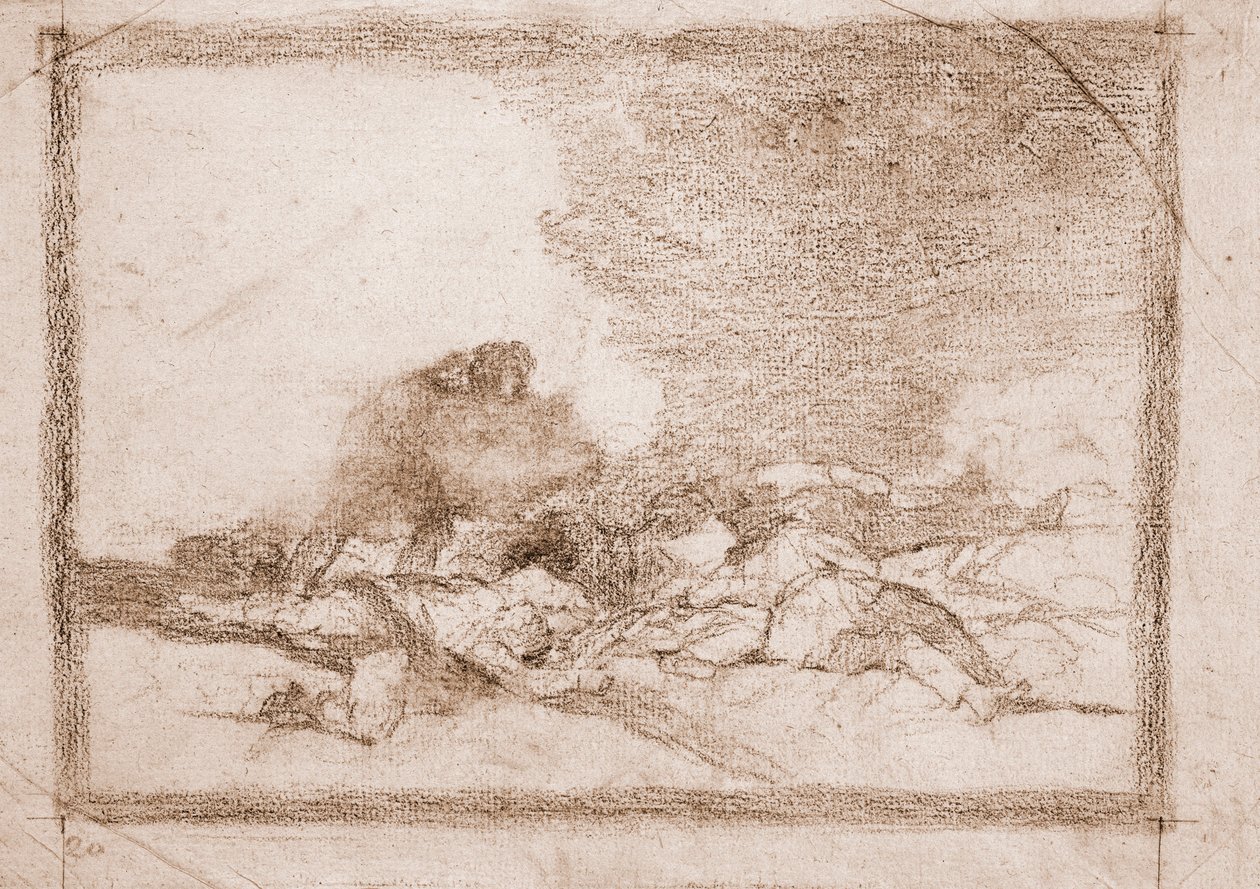The Disasters of War: Det er derfor, du blev født (forberedende tegning af Francisco de Goya