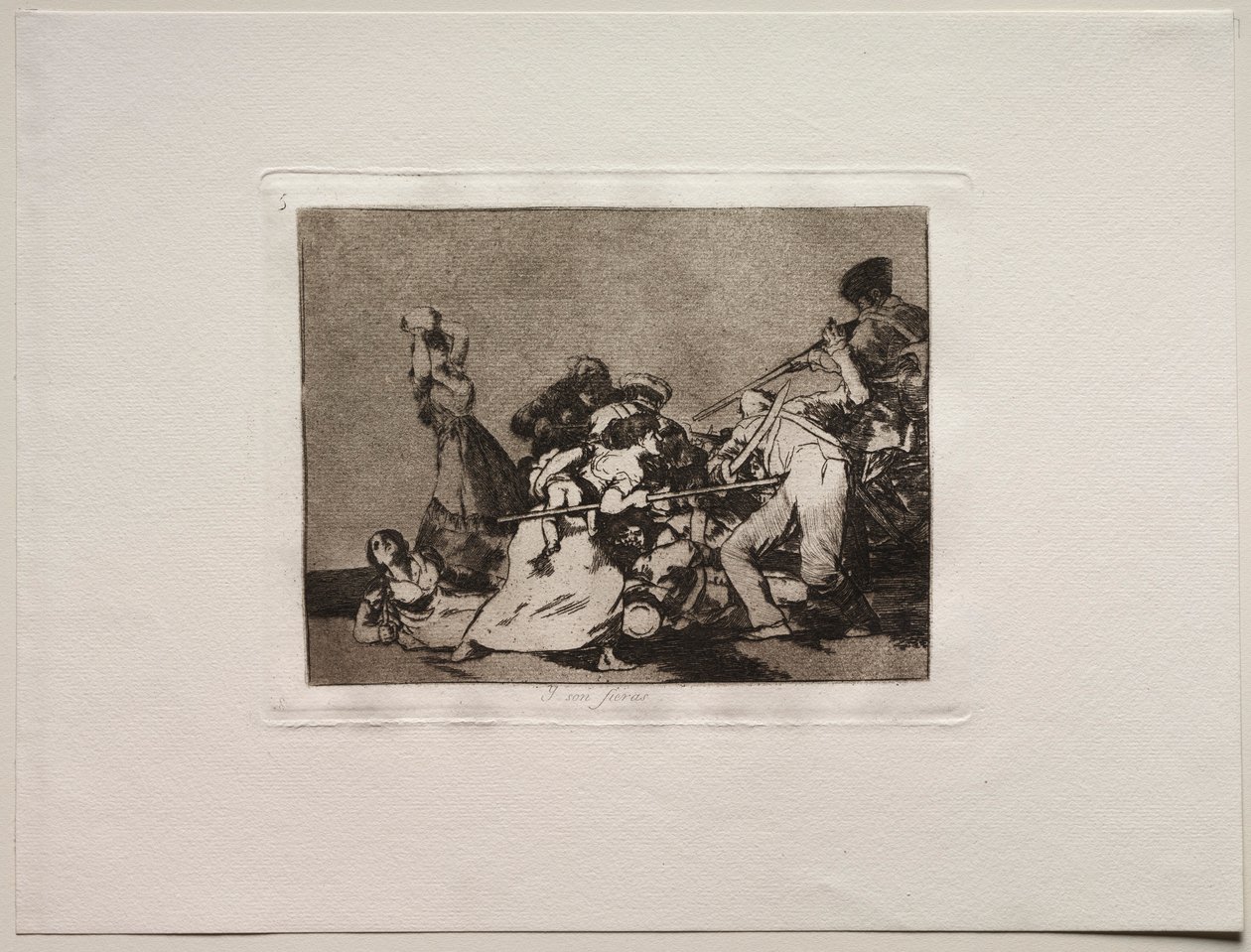 Krigens rædsler: Og de er som vilde dyr. af Francisco de Goya
