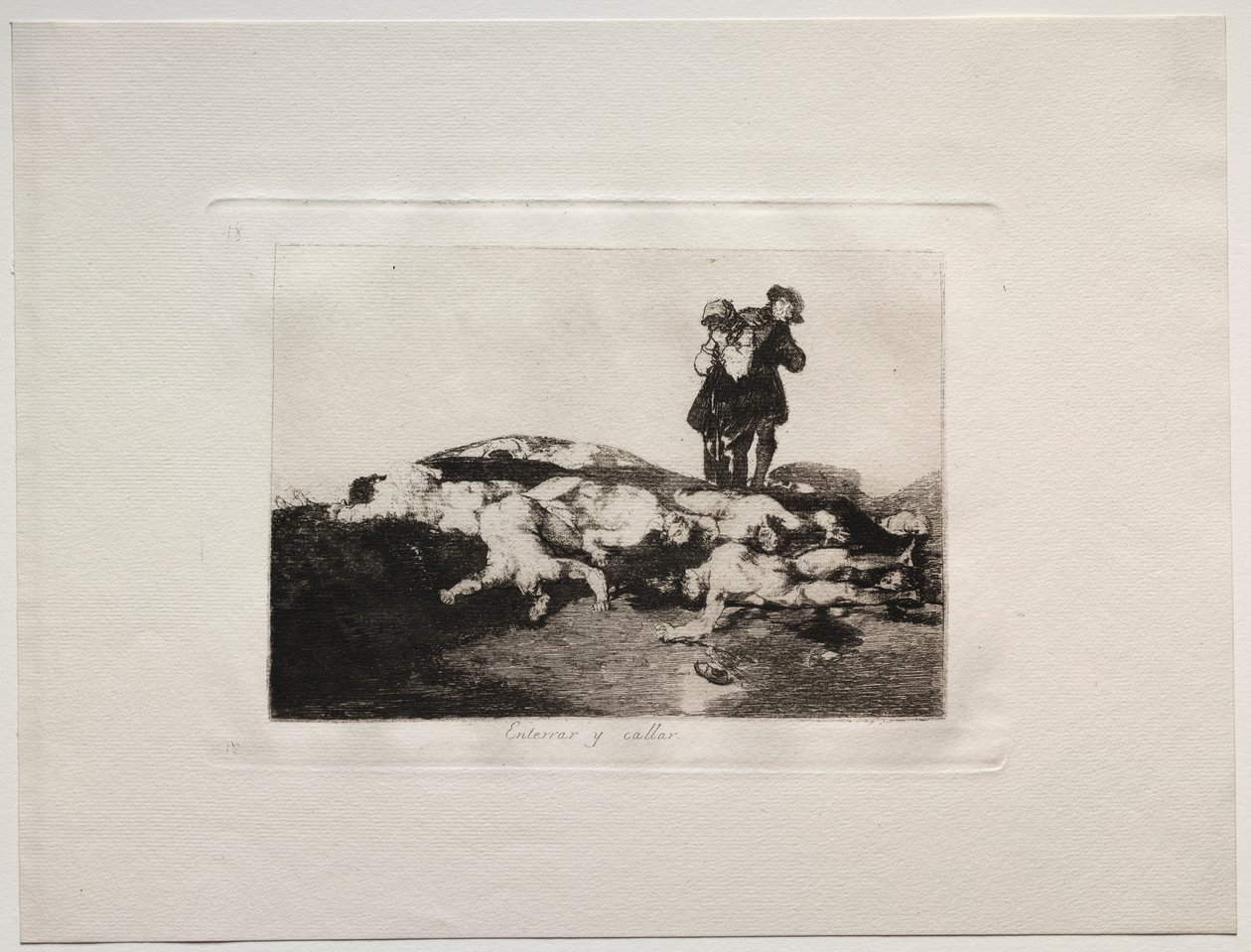 Krigens rædsler: Begrav dem og hold dig stille. af Francisco de Goya