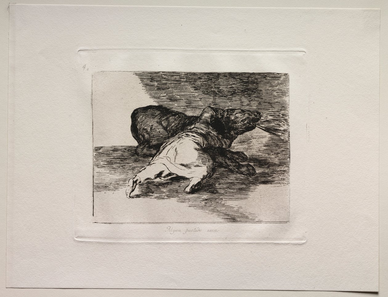 Krigens rædsler: Han får noget ud af det.. af Francisco de Goya