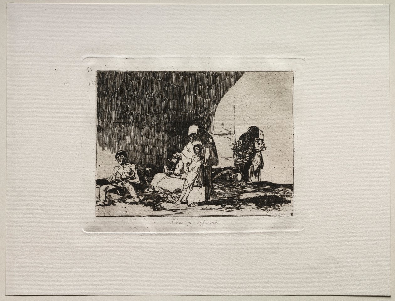 Krigens rædsler: de raske og de syge. af Francisco de Goya