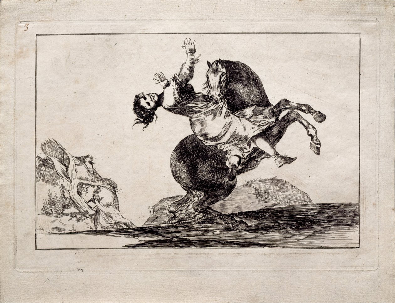 Hestebortføreren fra serien Los Disparates Follies, 1815-1819 af Francisco de Goya