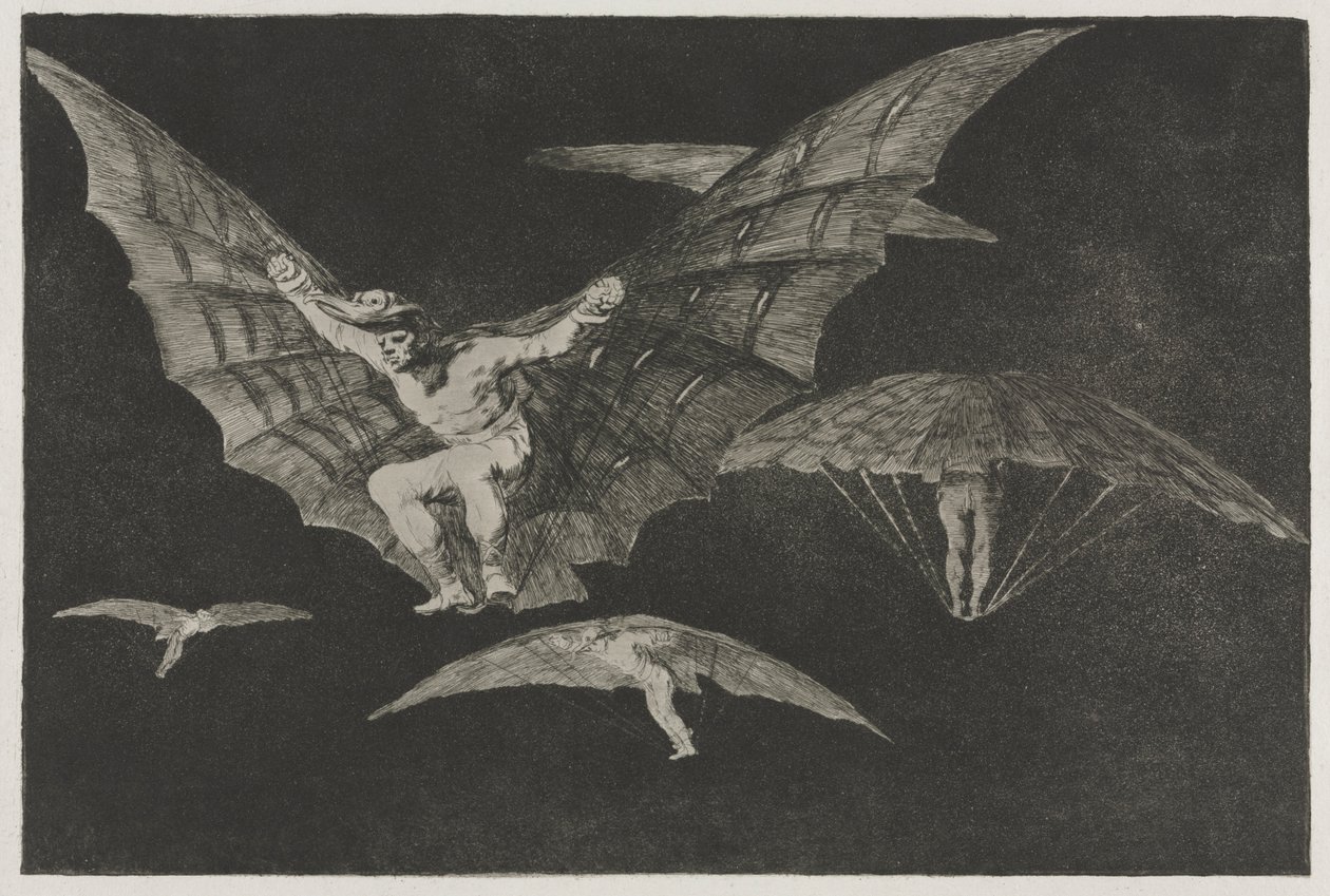 Ordsprogene: En måde at flyve, 1864. af Francisco de Goya