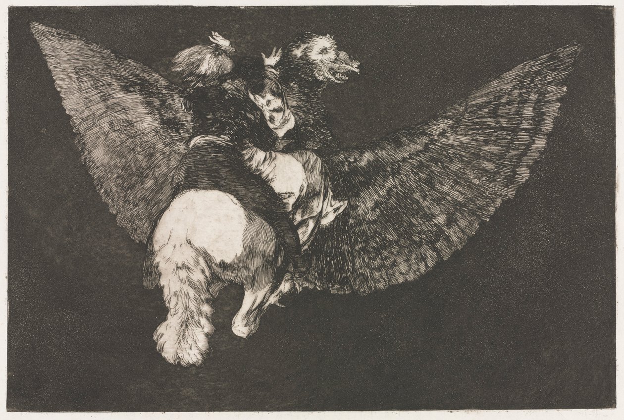 Ordsprogene: Flyvende dårskab, 1864. af Francisco de Goya