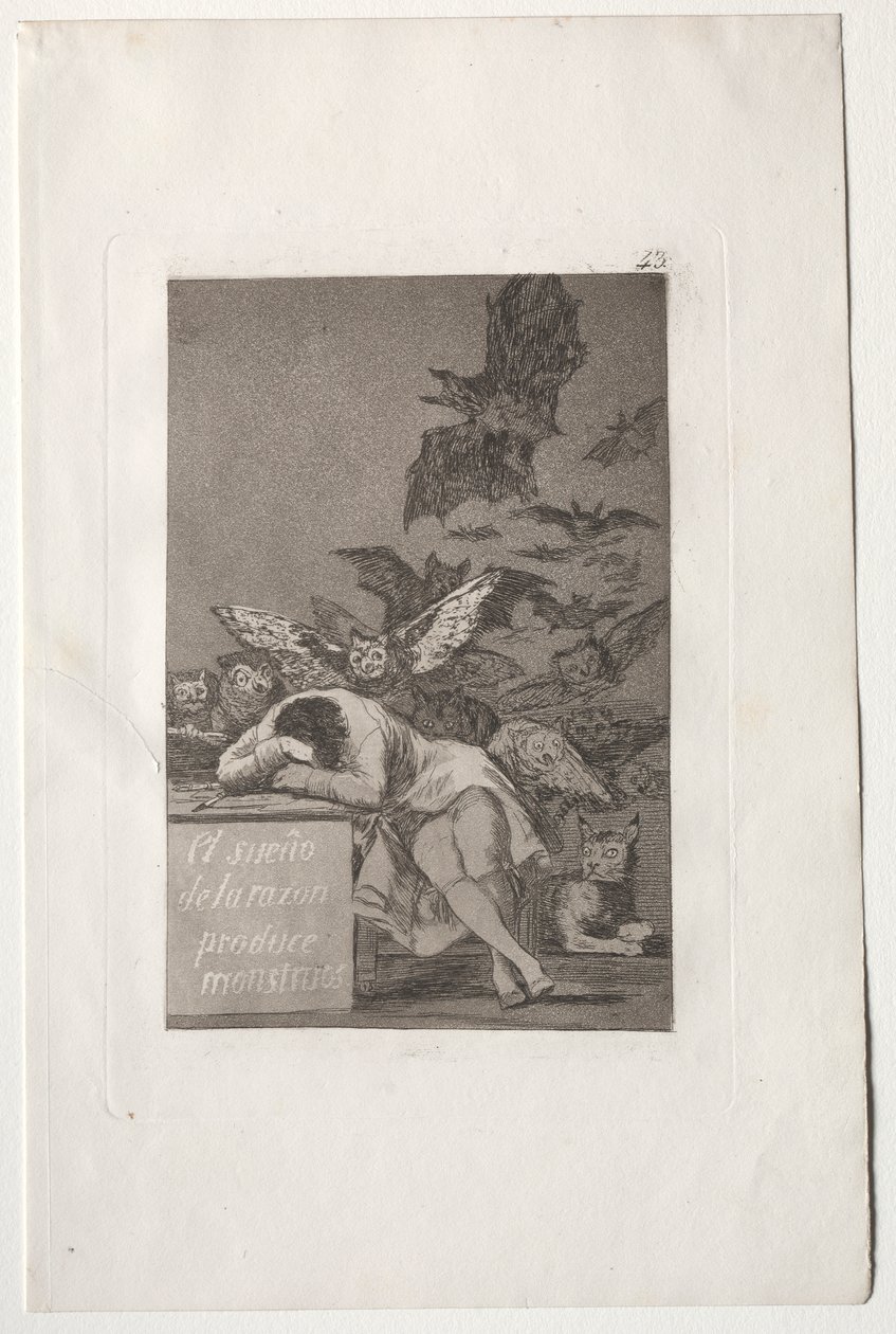 Fornuftens søvn producerer monstre af Francisco de Goya