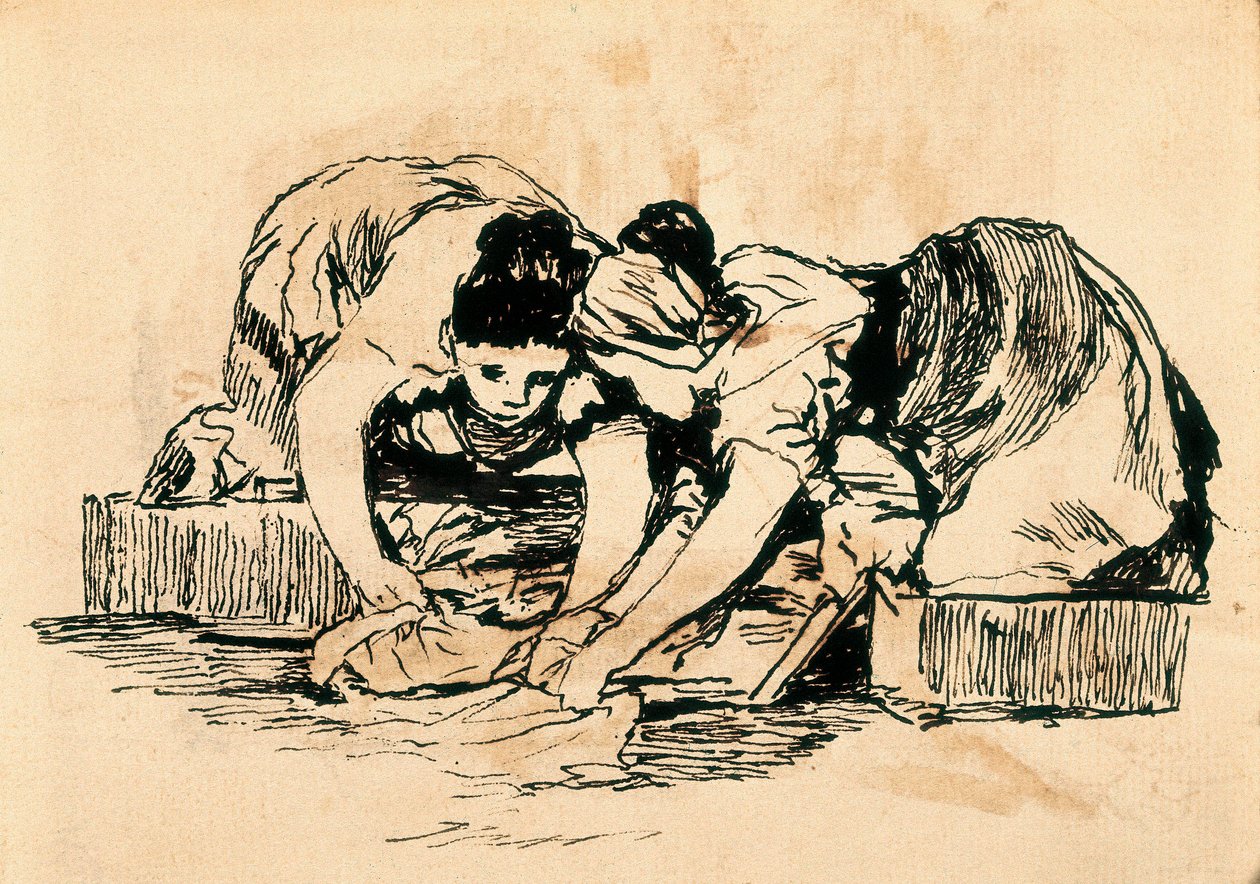 The Washerwomen, slutningen af det 18.-begyndelsen af det 19. århundrede (tegning) af Francisco de Goya