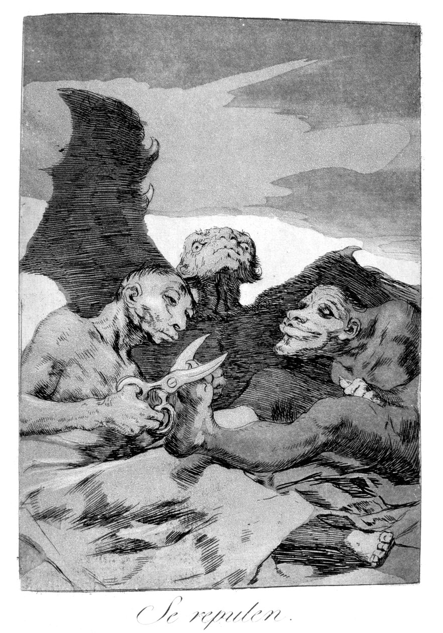 De pifter sig op, 1799 af Francisco de Goya