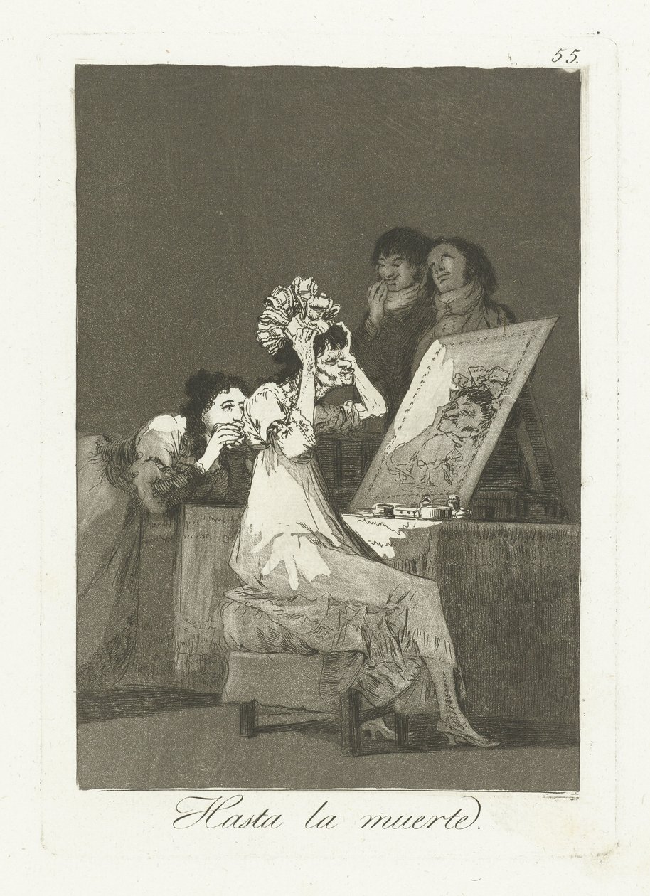 Tot aan de dood Indtil døden (titel på objektet) Los Caprichos (serietitel) af Francisco de Goya