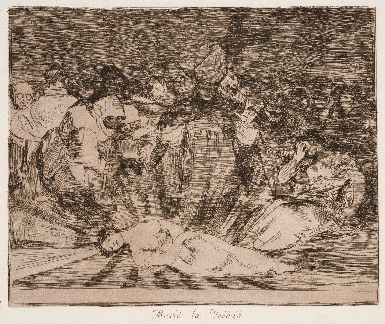 »Truth has Died« (Sandheden er død) fra serien »Krigens katastrofer« af Francisco de Goya