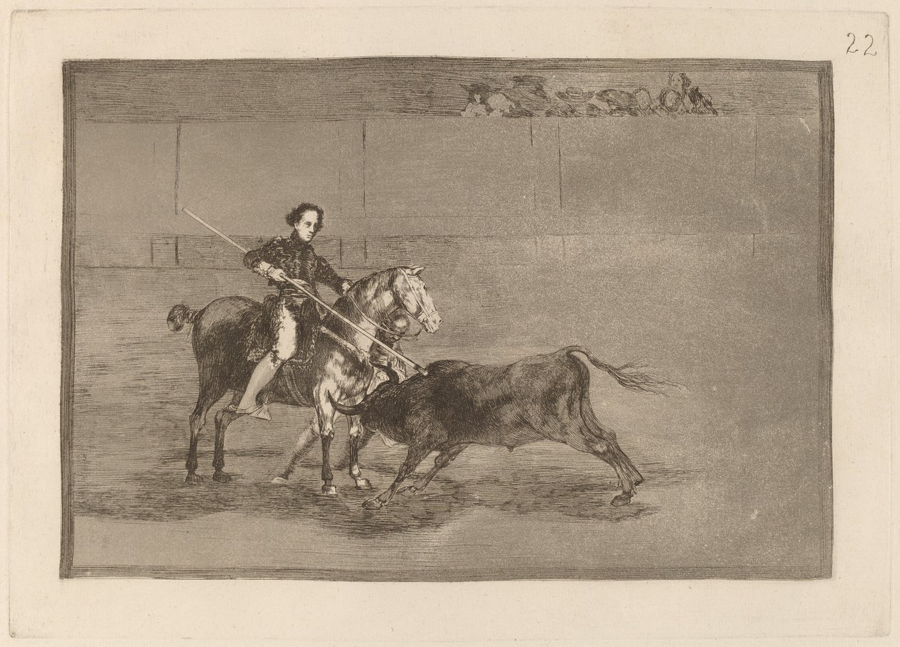 Manly Courage of the Celebrated Pajuelera in the Ring at Saragossa af Francisco de Goya