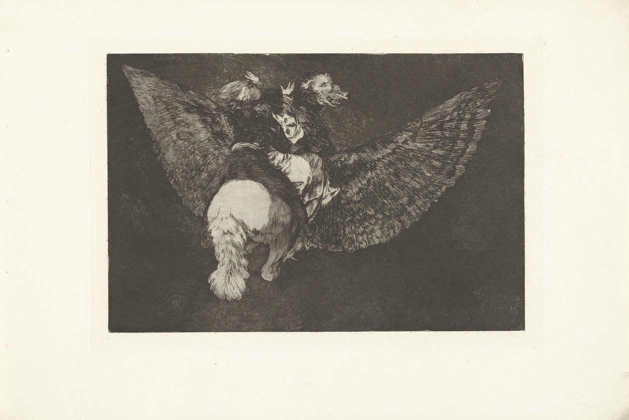 flyvende dårskab Uensartet volante Los Disparates (The follies) (serietitel) Los Proverbios (Ordsprogene) (serietitel) af Francisco de Goya